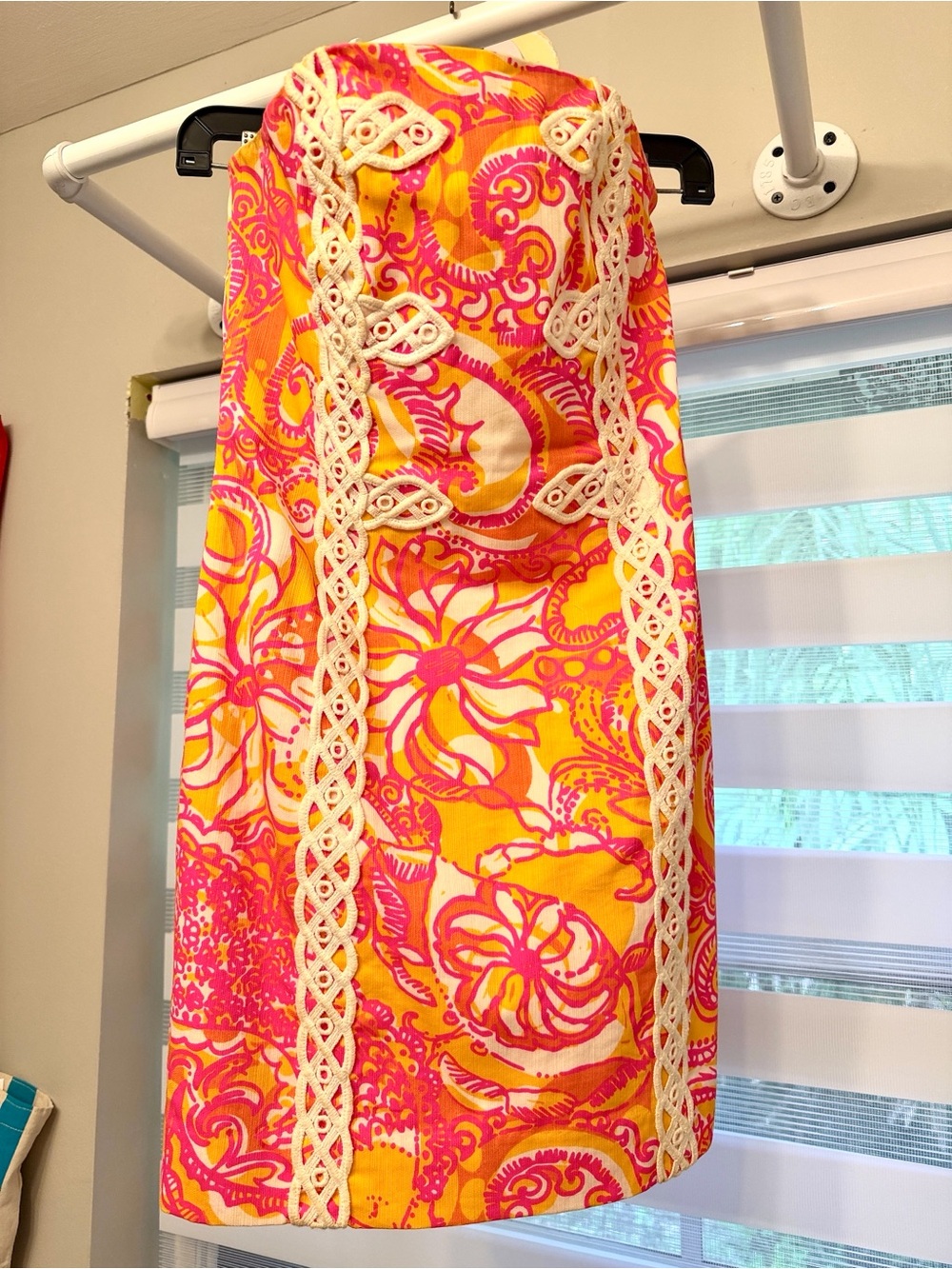 Lilly Pulitzer Vibrant Pink and Orange Dress with Lace Accents